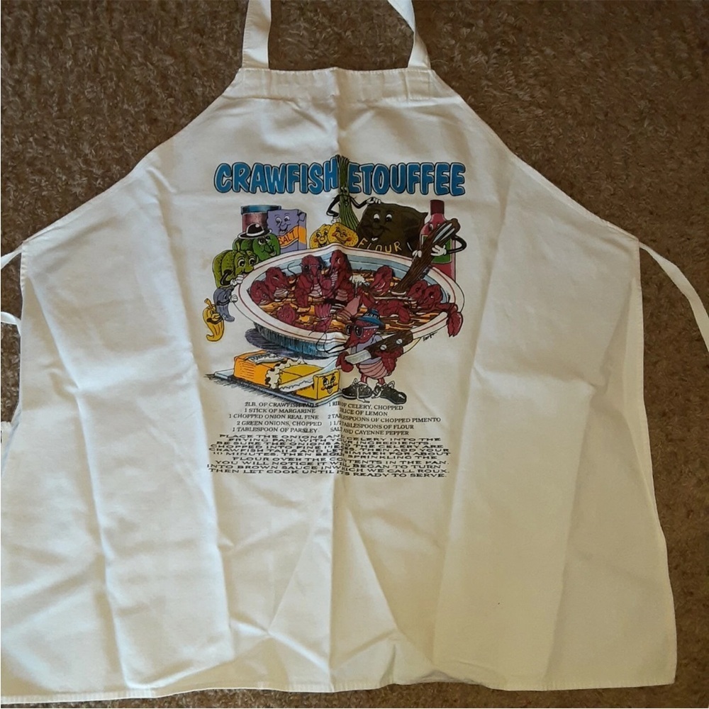 Vintage Crawfish Etoufee Apron With Recipe NOLA Lovers - Picture 3 of 3